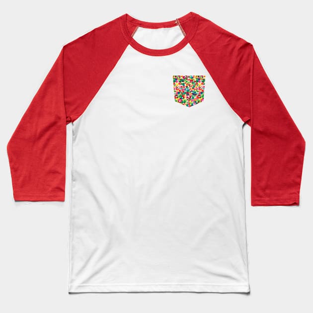 Pocket - Spring Colors Multicolored Baseball T-Shirt by ninoladesign